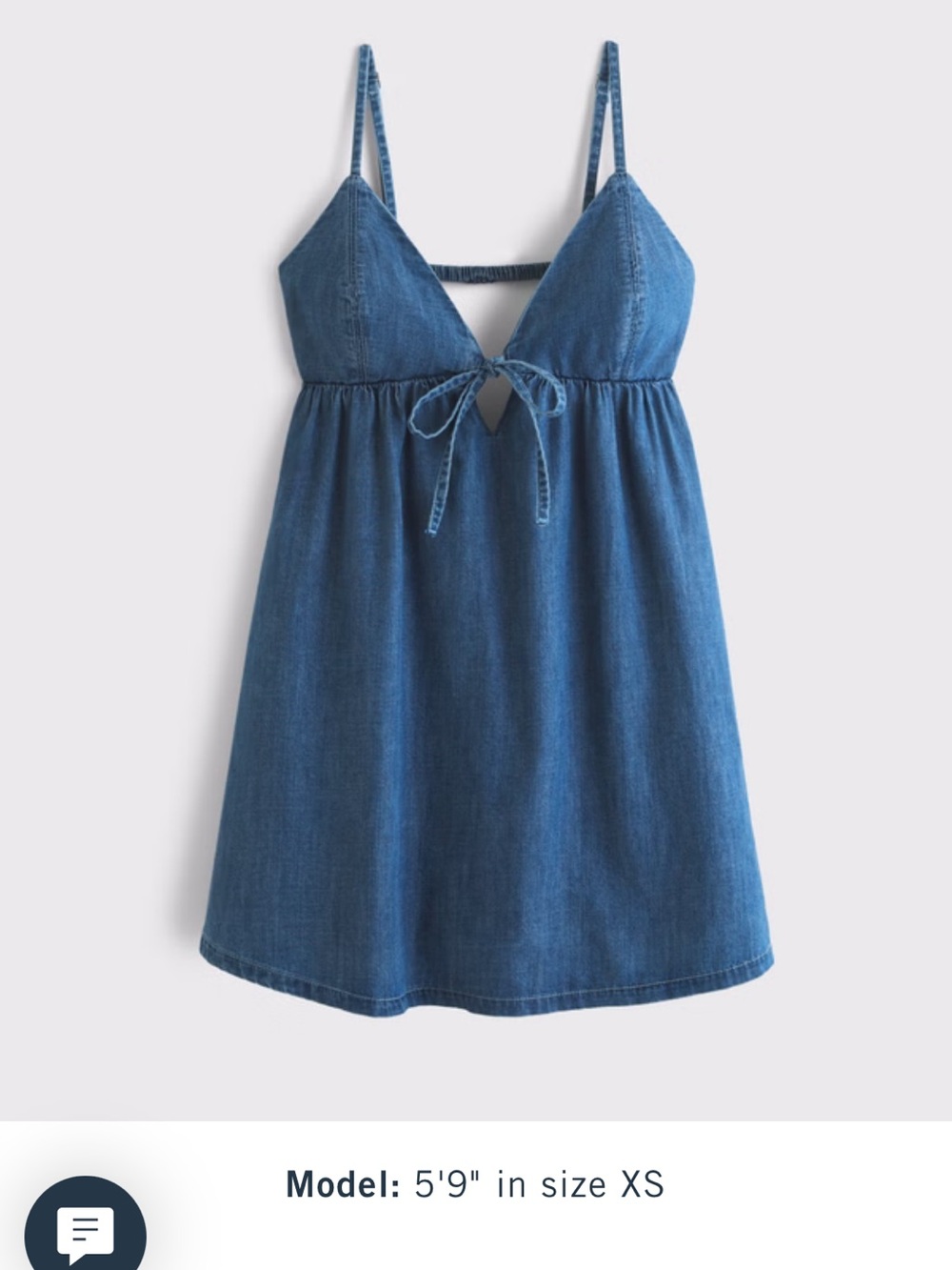 Abercrombie & Fitch Denim Blue Spaghetti-Strap Mini Dress